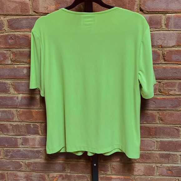 N Touch Green V Neck Blouse Size Large - Picture 2 of 5